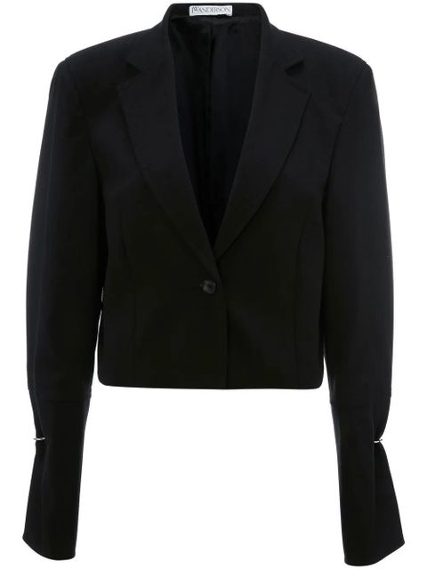 JW Anderson ring-detail cropped blazer - Black - zdjęcie produktu nr 1