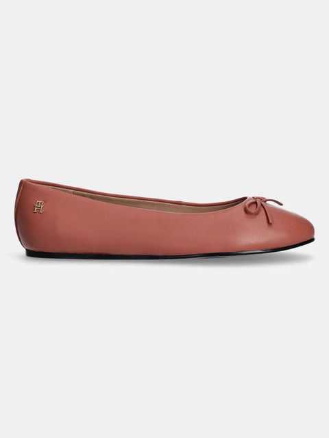 Tommy Hilfiger baleriny skórzane BALLERINA LEATHER FLAT BOW - zdjęcie produktu nr 2