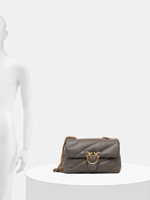 Pinko torebka skórzana kolor szary 100038 A0F2