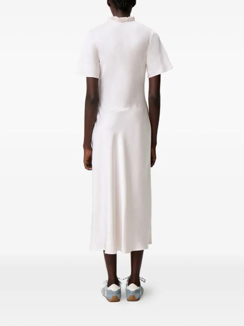 Claudie Pierlot ruffled keyhole midi dress - White