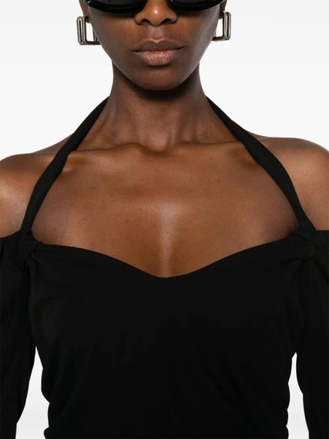 The Attico halterneck mini dress - Black