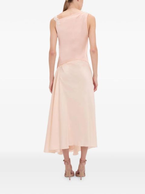 Victoria Beckham lace-trim midi dress - Pink