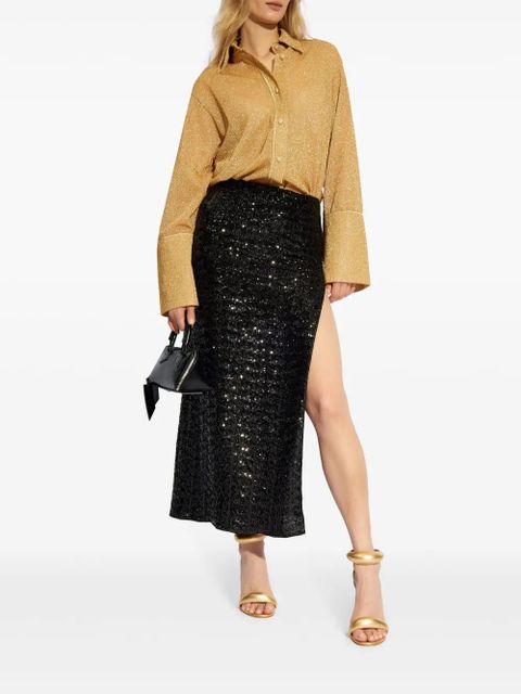 Oséree high-waisted sequin-embellished midi skirt - Black - zdjęcie produktu nr 2