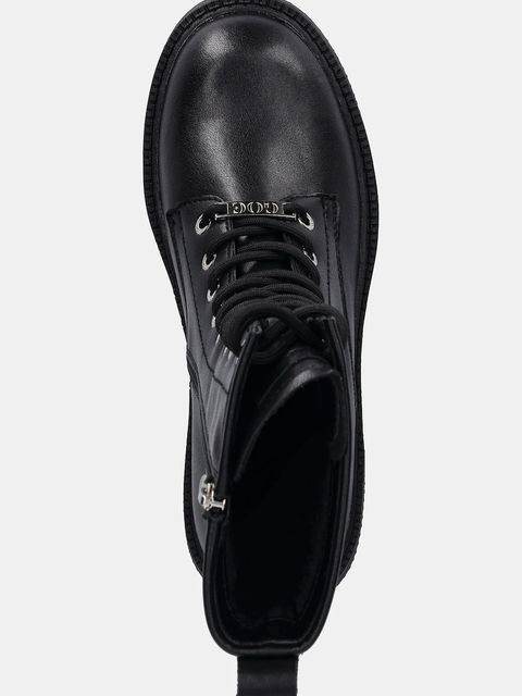 GOE botki skórzane damskie kolor czarny na platformie SS2N4130 BLACK