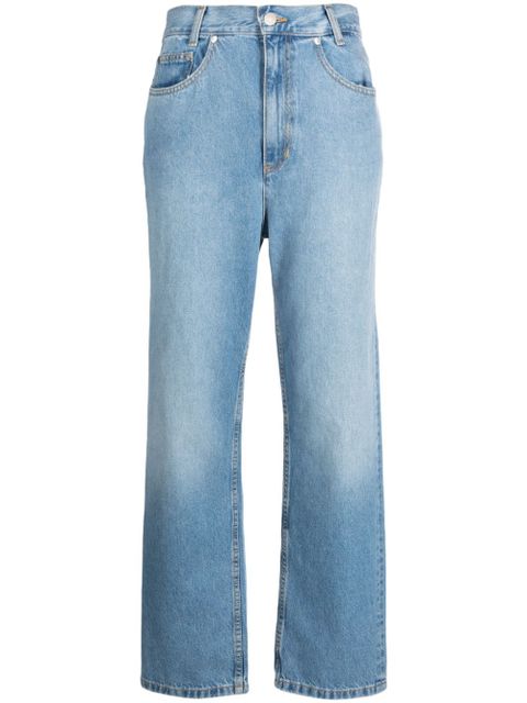 SANDRO logo-embroidered straight-leg jeans - Blue