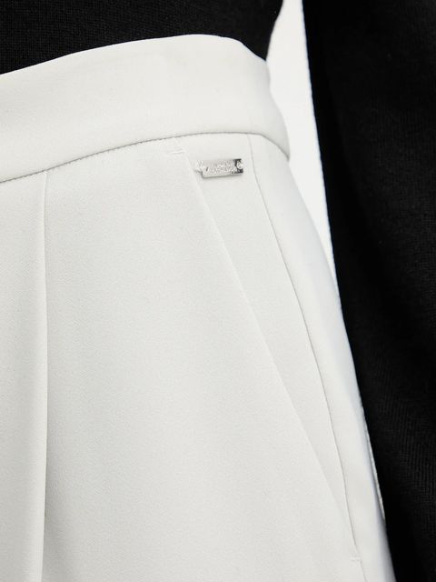 Armani Exchange spodnie damskie kolor szary proste high waist XW001269 AF16151