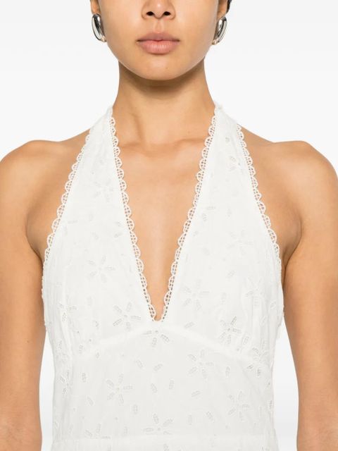 Posse Salma halterneck midi dress - White