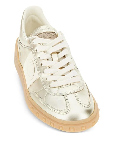 Valentino Garavani panelled lace-up sneakers - Gold