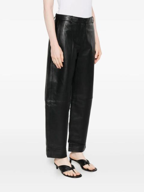 St. Agni leather straight-leg trousers - Black