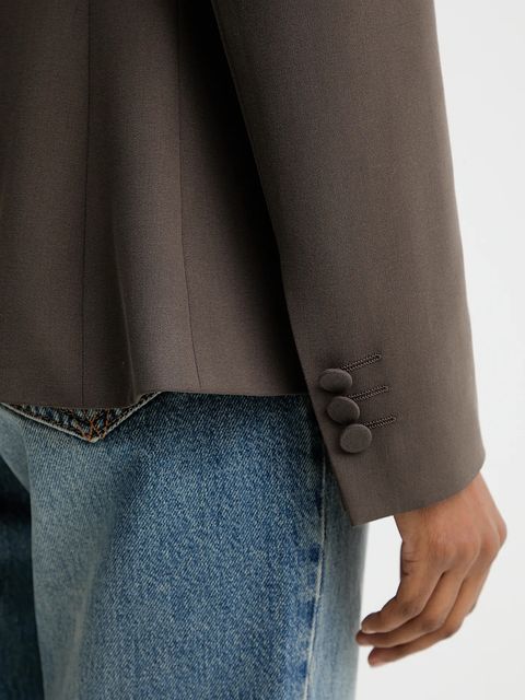 Blugirl Blumarine marynarka i bluzka kolor brązowy jednorzędowa gładka RF5285.T5771