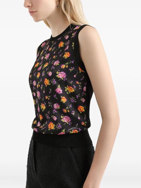 Dolce & Gabbana floral tank top - Black
