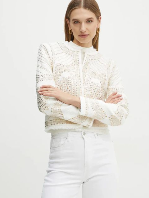 Marciano Guess marynarka HELENE kolor biały jednorzędowa 4BGN09 7192A