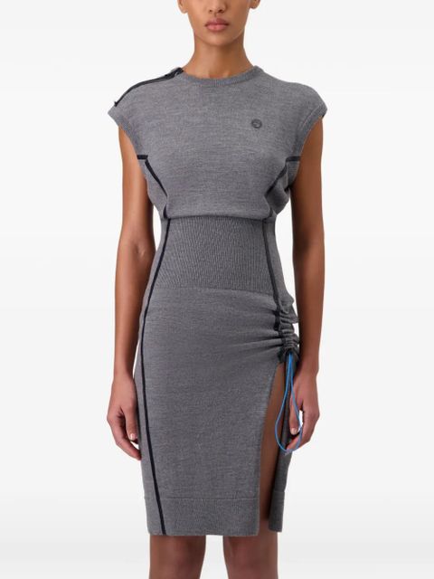 Coperni side-gathering cap-sleeve mini dress - Grey