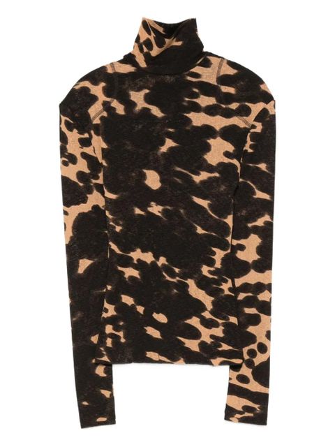 Nanushka print turtleneck top - Brown - zdjęcie produktu nr 1