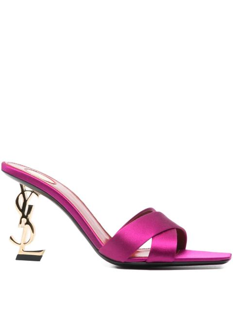 Saint Laurent criss-cross logo heel sandals - Pink - zdjęcie produktu nr 1