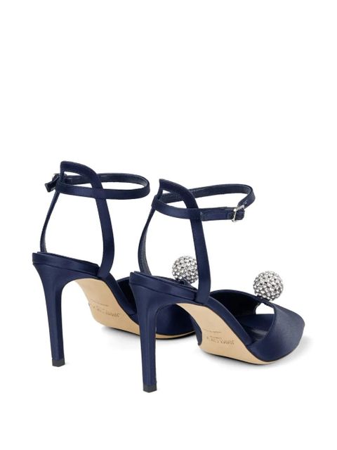 Jimmy Choo Sacora 85 crystal-embellished sandals - Blue