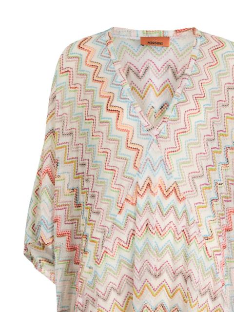 Missoni V-neck chevron beach cover-up - White - zdjęcie produktu nr 2
