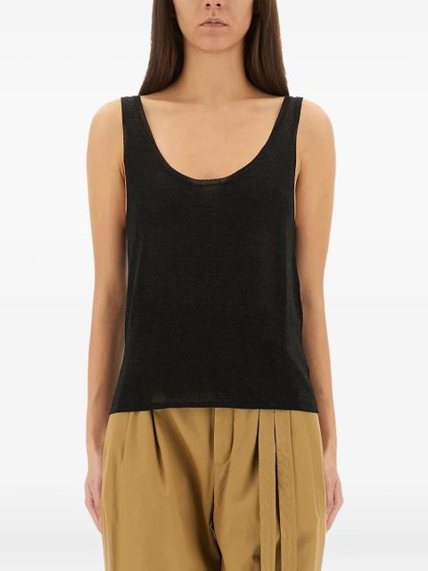 Saint Laurent scoop-neck top - Black - zdjęcie produktu nr 1