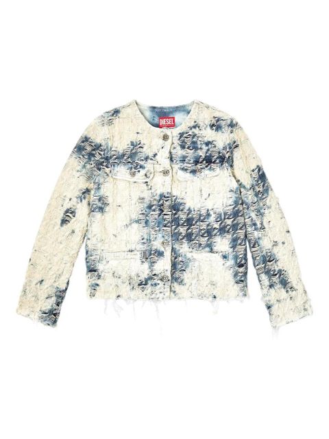 Diesel houndstooth-weave denim jacket - White - zdjęcie produktu nr 1