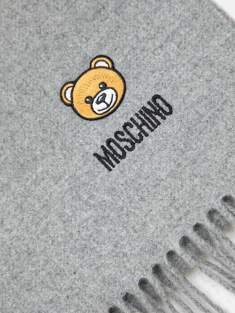 Moschino szalik wełniany kolor szary gładki M5783 50124