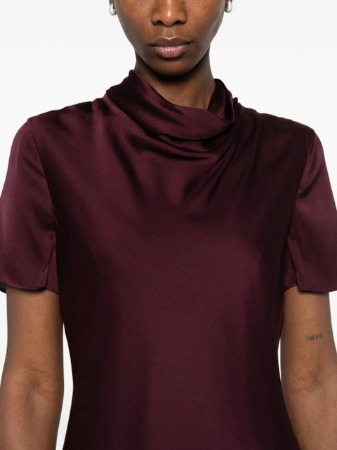 STAUD cowl-neck silk mini dress - Purple