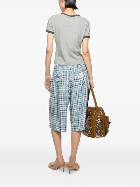 Acne Studios rose-print ringer T-shirt - Grey