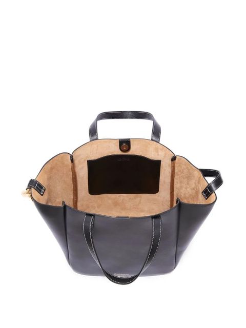 JW Anderson logo-detail leather tote bag - Black