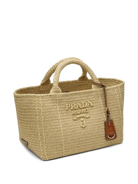 Prada logo-lettering tote bag - Neutrals