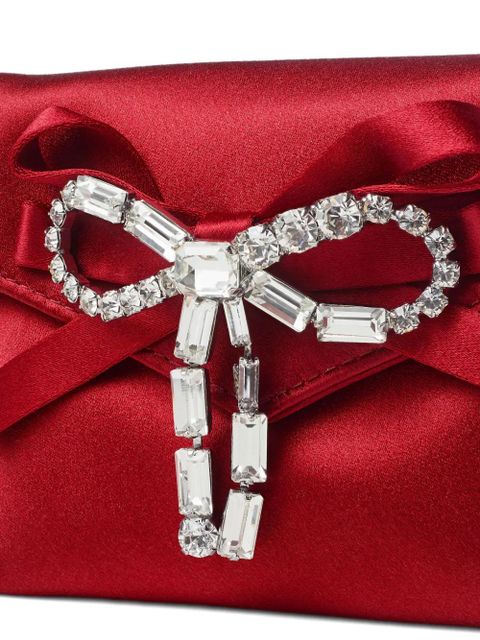 Jimmy Choo crystal-bow mini bag - Red