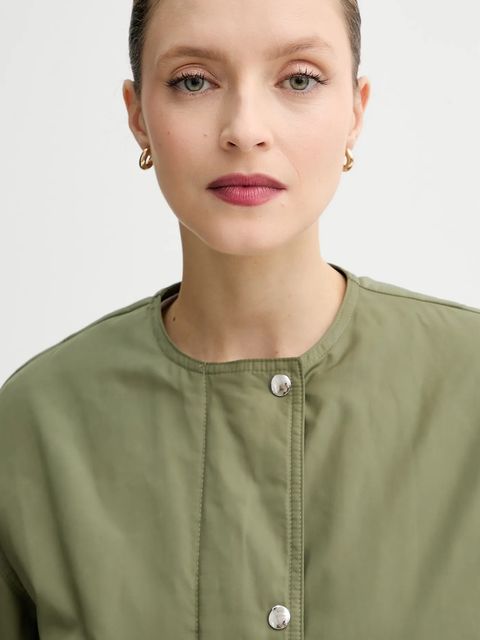 Marc O'Polo kurtka kolor zielony przejściowa oversize 506127070055