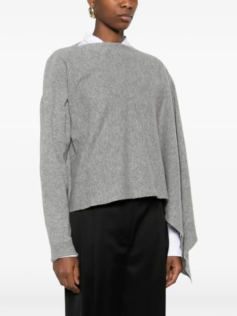 Jil Sander draped asymmetric cape - Grey