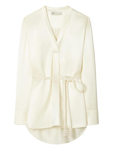 Tory Burch V-neck blouse - Neutrals - zdjęcie produktu nr 1