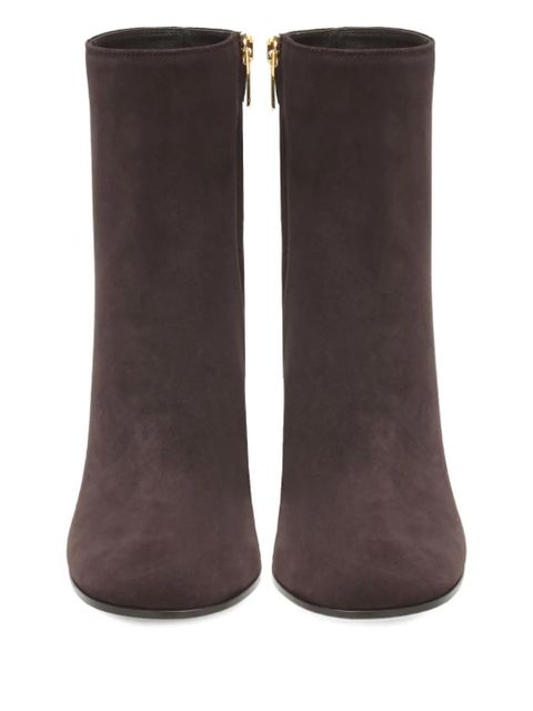 Gianvito Rossi block-heel suede boots - MOKA