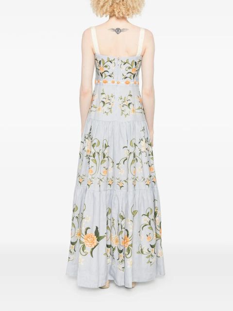 Agua By Agua Bendita floral-print maxi dress - Blue