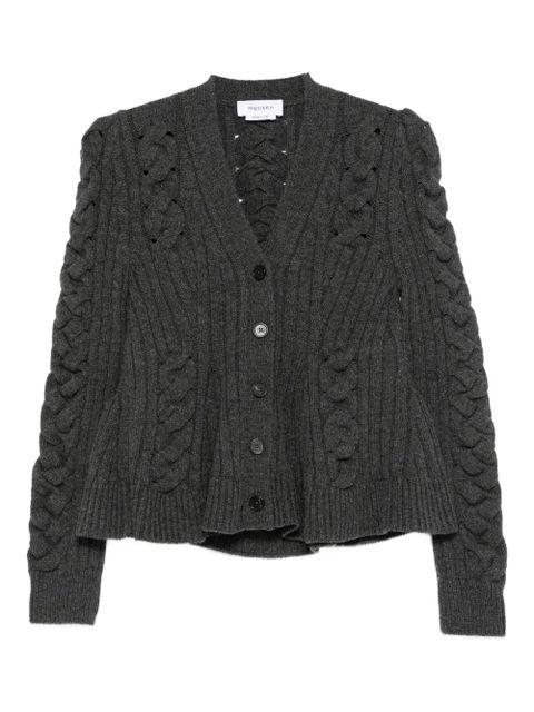 Alexander McQueen peplum-hem cable-knit cardigan - Grey - zdjęcie produktu nr 1