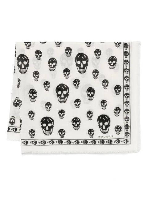 Alexander McQueen Classic Skull scarf - White - zdjęcie produktu nr 1