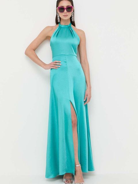 Pinko sukienka kolor zielony maxi rozkloszowana - zdjęcie produktu nr 1