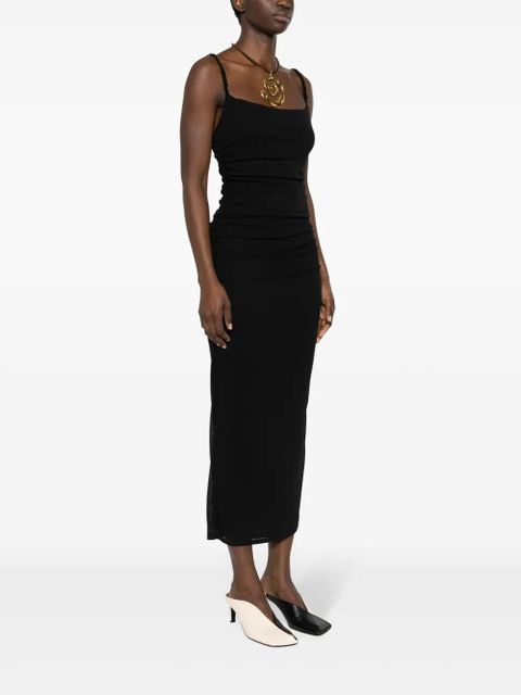 Nanushka Alexa ruched midi dres - Black