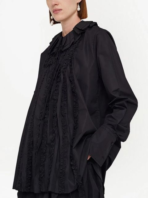 Jil Sander ruff-collar long-sleeve blouse - Black