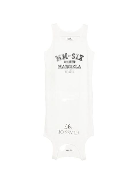 MM6 Maison Margiela printed mini dress - White