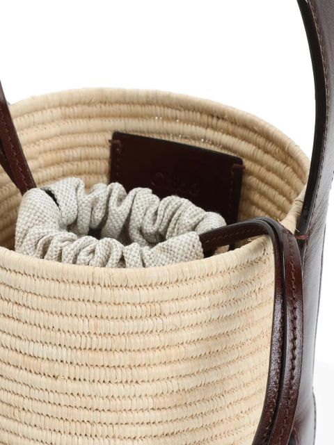 Chloé logo raffia shoulder bag - Neutrals