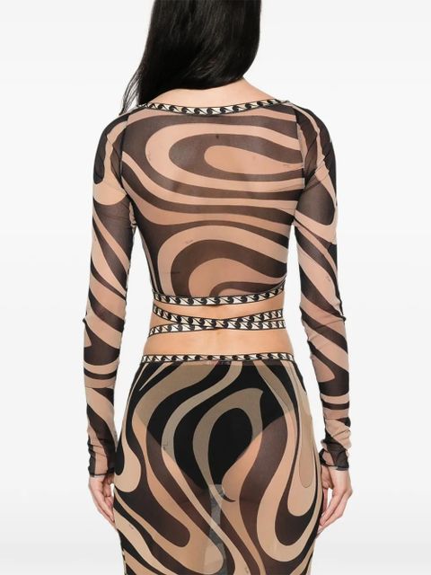 PUCCI Marmo-print long-sleeved top - Black