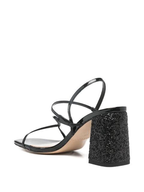 SANDRO glitter block-heeled sandals - Black