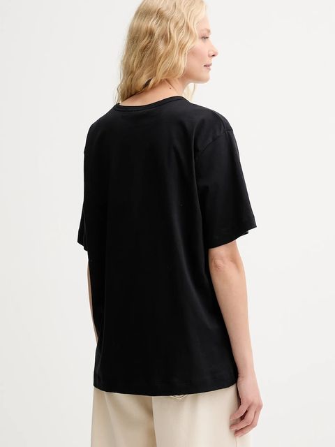 MUNTHE t-shirt bawełniany PRIZE damski kolor czarny 252110325260