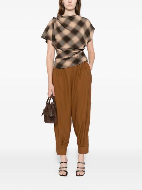 Max Mara cotton pleated trousers - Brown - zdjęcie produktu nr 2