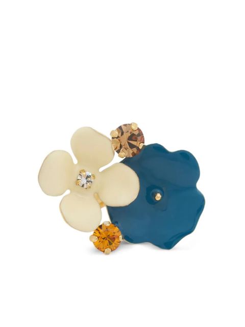 Marni enamelled flower rhinestone ring - Gold - zdjęcie produktu nr 1