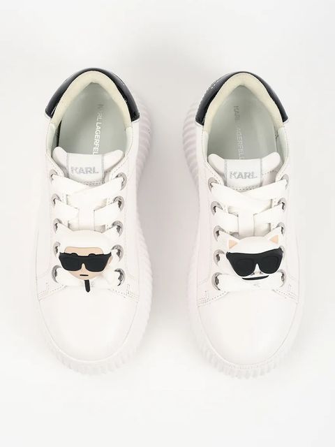 Karl Lagerfeld sneakersy skórzane KREEPER LO kolor biały KL42336T