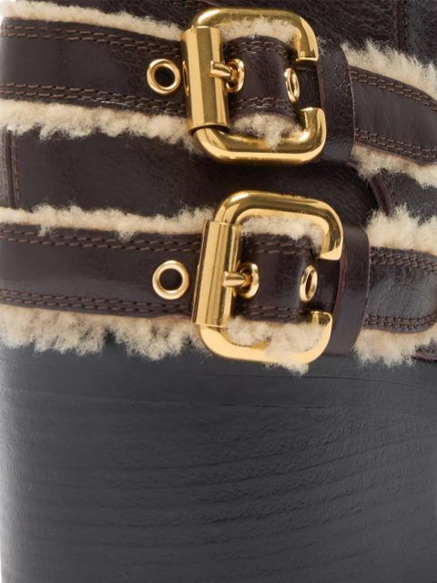 Chloé Dakota buckle shearling boots - Brown