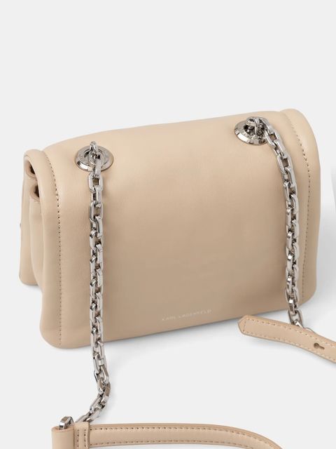 Karl Lagerfeld torebka skórzana kolor beżowy A1W30175 - zdjęcie produktu nr 2