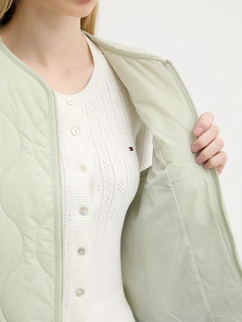 Tommy Jeans bezrękawnik damski kolor zielony przejściowy DW0DW21184